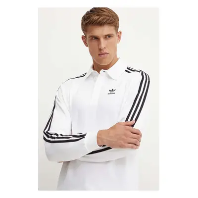 Bavlněné tričko s dlouhým rukávem adidas Originals bílá barva, IZ2459