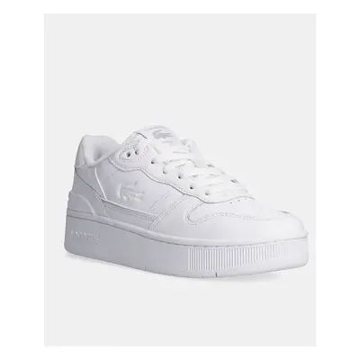 Kožené sneakers boty Lacoste T-Clip Platform bílá barva, 48SFA0046