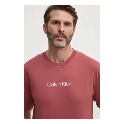 Bavlněné tričko Calvin Klein červená barva, K10K111346