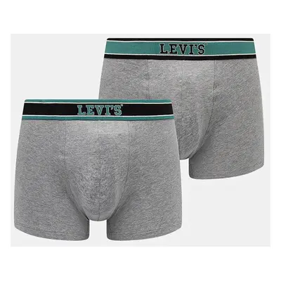 Boxerky Levi's 2-pack pánské, šedá barva, 37149-1019