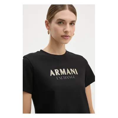 Bavlněné tričko Armani Exchange černá barva, 6DYT36 YJ7VZ