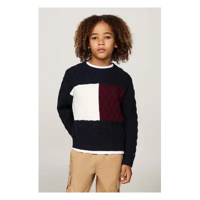 Svetr Tommy Hilfiger tmavomodrá barva, KB0KB09251