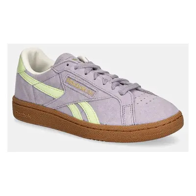 Semišové sneakers boty Reebok Classic Club C Grounds Uk fialová barva, 100207963