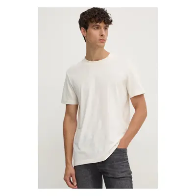 Bavlněné tričko Calvin Klein Jeans béžová barva, s potiskem, J30J326402