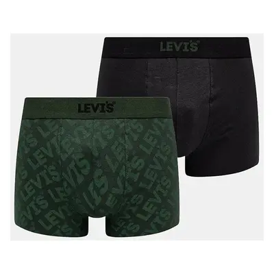 Boxerky Levi's 2-pack pánské, zelená barva, 37149-1011