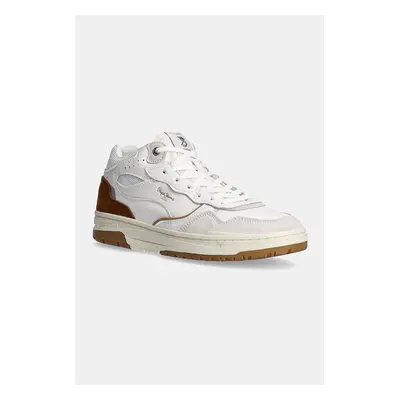 Kožené sneakers boty Pepe Jeans PMS00032 bílá barva, CHESTER EVOLUTION M