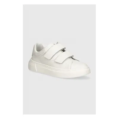 Dětské kožené sneakers boty Emporio Armani bílá barva, XYX035 XCC76