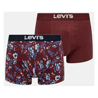 Boxerky Levi's 2-pack pánské, červená barva, 37149-1016