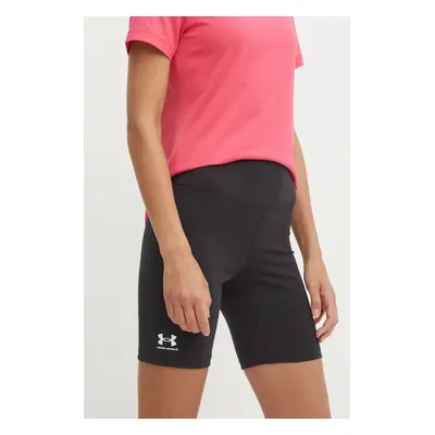 Tréninkové šortky Under Armour Rival černá barva, hladké, high waist, 1386703