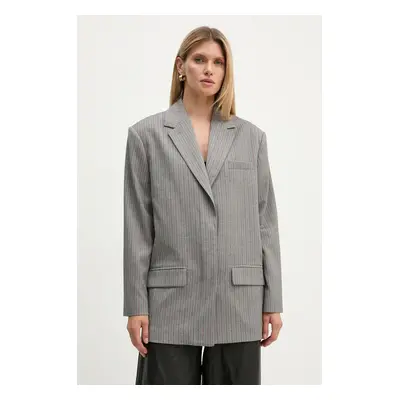 Sako Remain Herringbone Blazer šedá barva, oversize, 5018723038