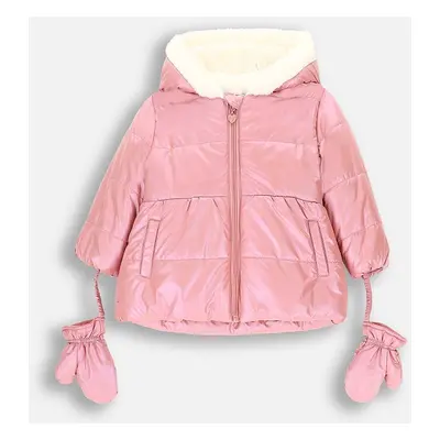 Dětská bunda Coccodrillo růžová barva, OUTERWEAR GIRL NEWBORN