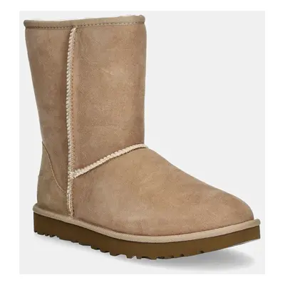 Semišové sněhule UGG Classic Short II béžová barva, 1016223-SAN