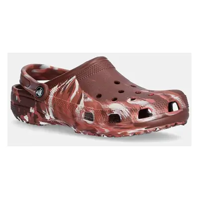 Pantofle Crocs Classic Marbled Clog pánské, hnědá barva, 206867