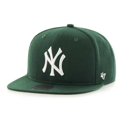 Bavlněná baseballová čepice 47 brand MLB New York Yankees zelená barva, s aplikací, B-NSHOT17WBP