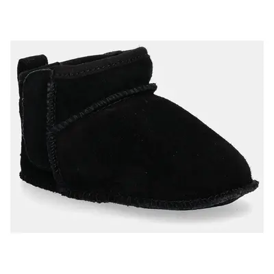 Kojenecké semišové boty UGG BABY CLASSIC ULTRA MINI černá barva, 1157690I