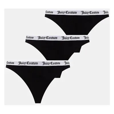 Kalhotky brazilky Juicy Couture DANA THONG PK černá barva, JCLTH224571