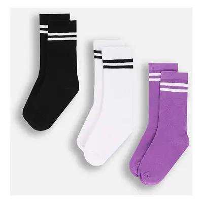 Dětské ponožky Coccodrillo 3-pack bílá barva, BASIC SOCKS