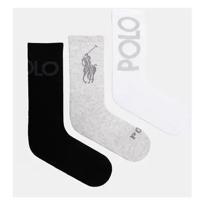 Ponožky Polo Ralph Lauren 3-pack dámské, bílá barva, 455956256