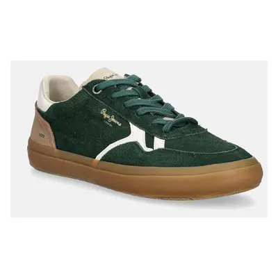 Semišové sneakers boty Pepe Jeans PMS31058 zelená barva, TRAVIS FREE M