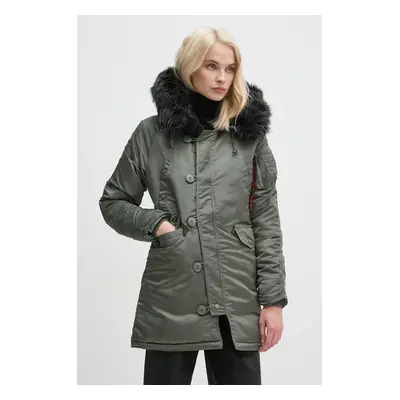 Bunda Alpha Industries N-3B VF 59 Wmn dámská, zelená barva, zimní, 113007