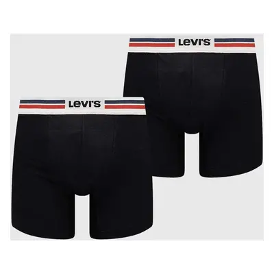 Boxerky Levi's 2-pack pánské, černá barva