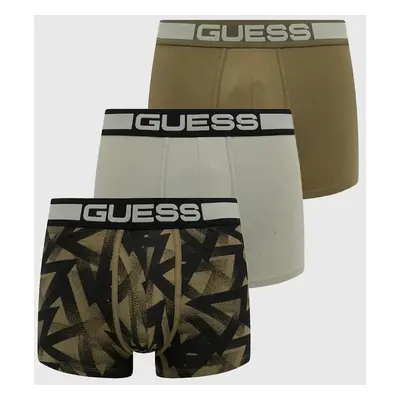 Boxerky Guess JOE 3-pack pánské, zelená barva, U4BG05.K6YW1