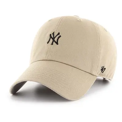 Bavlněná baseballová čepice 47 brand MLB New York Yankees béžová barva, s aplikací, B-BSRNR17GWS