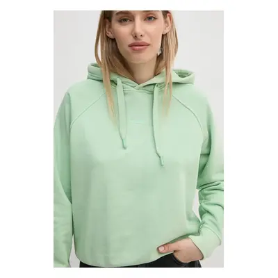 Mikina Pepe Jeans FELICITY HOODIE dámská, zelená barva, s kapucí, hladká, PL581462