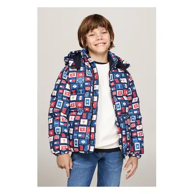 Dětská bunda Tommy Hilfiger modrá barva, KB0KB08341