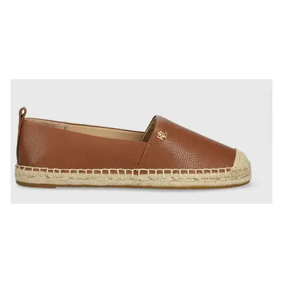 Kožené espadrilky Lauren Ralph Lauren Cameryn IV hnědá barva, 80290500000000000