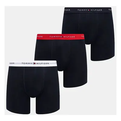 Boxerky Tommy Hilfiger 3-pack pánské, tmavomodrá barva, UM0UM02765