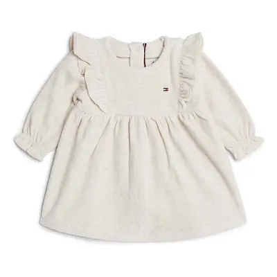 Šaty Tommy Hilfiger béžová barva, mini, KN0KN02001