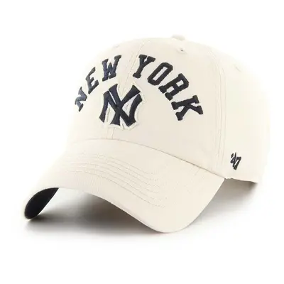 Bavlněná baseballová čepice 47 brand MLB New York Yankees béžová barva, s aplikací, BCPTN-CLBFB1