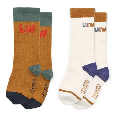 Dětské ponožky Liewood Annette Socks 2-Pack 2-pack hnědá barva, LW19193