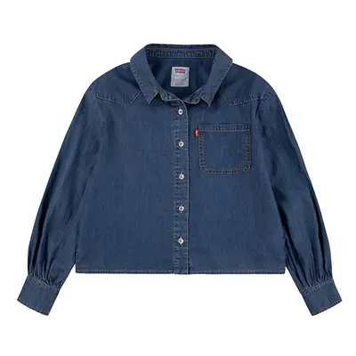 Dětská riflová košile Levi's L/S WESTERN DENIM SHIRT modrá barva, 4EL063