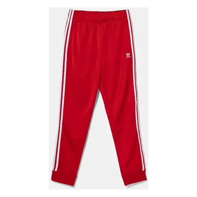 Dětské tepláky adidas Originals SST TRACK PANTS červená barva, s aplikací, IX7631