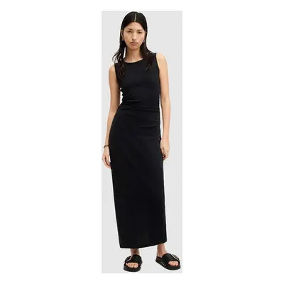 Bavlněné šaty AllSaints KATARINA DRESS černá barva, maxi, W009DA