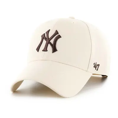 Kšiltovka 47 brand MLB New York Yankees béžová barva, s aplikací, B-MVPSP17WBP-NTAE