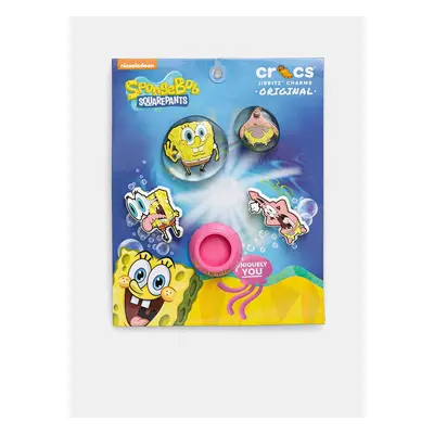 Připínačky pro dětské boty Crocs Spongebob Bubble 5-pack žlutá barva, 10013556