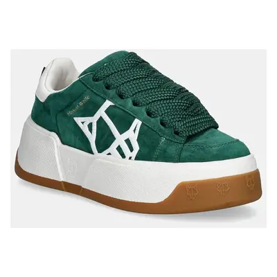 Sneakers boty Naked Wolfe Sound zelená barva, Sound Ivy Green Kid Suede