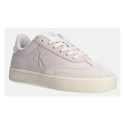 Kožené sneakers boty Calvin Klein Jeans CLASSIC CUPSOLE LOW MG MIX béžová barva, YW0YW01611