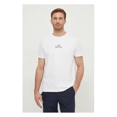 Bavlněné tričko Polo Ralph Lauren bílá barva, 710936585