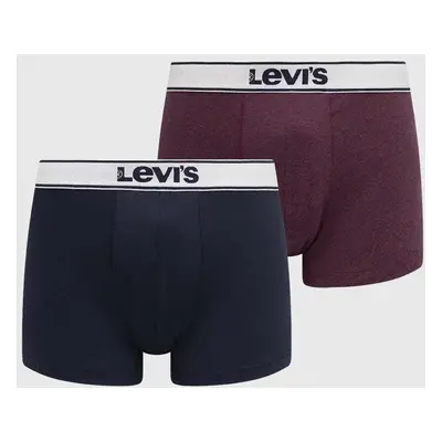 Boxerky Levi's 2-pack pánské, fialová barva