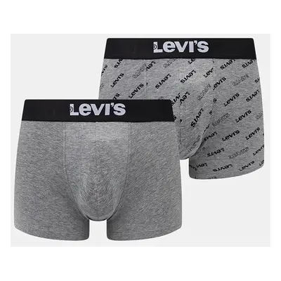 Boxerky Levi's 2-pack pánské, šedá barva, 37149-0938