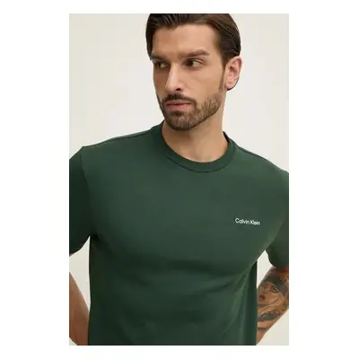 Bavlněné tričko Calvin Klein zelená barva, K10K109894