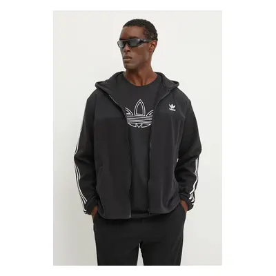 Fleecová mikina adidas Originals Fleece Hoodie černá barva, s kapucí, s aplikací, IZ4802