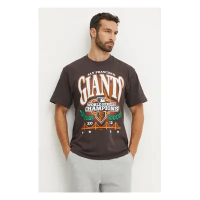 Bavlněné tričko 47 brand MLB San Francisco Giants šedá barva, s potiskem, BU022TMYIHQ632909C9