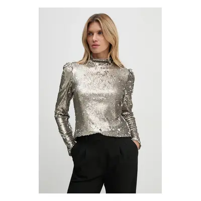 Halenka Bruuns Bazaar MoeaBBAniqa blouse dámská, stříbrná barva, hladká, BBW4155