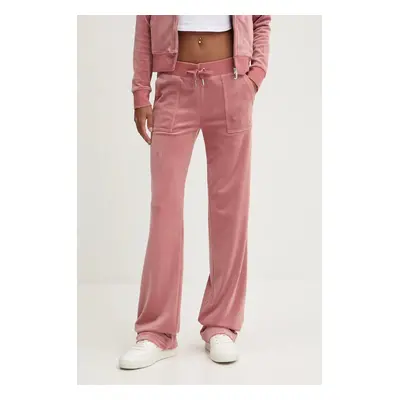 Tepláky Juicy Couture DEL RAY PANT růžová barva, hladké, JCAP180EU