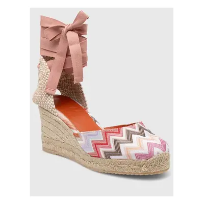 Espadrilky Missoni Eva 86 růžová barva, na klínku, M25_002